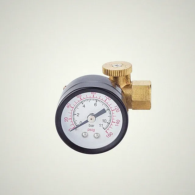 Air Pressure Control Valve Regulator with Gauge Solid Brass Construction 160 PSI