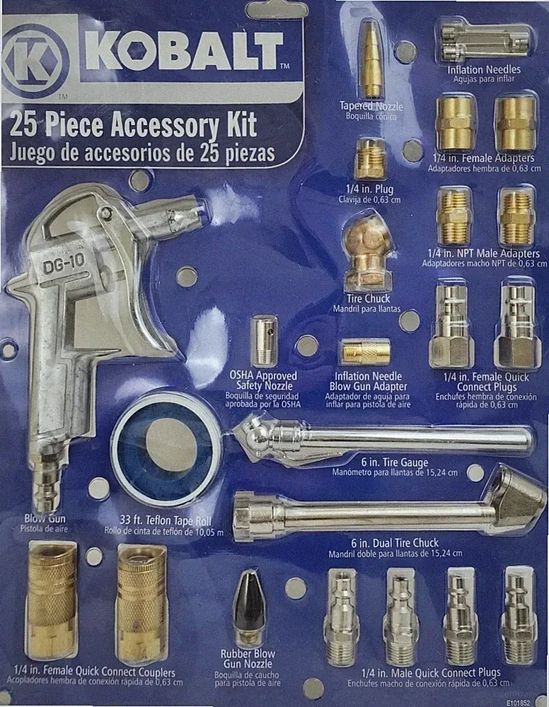 Kobalt 25 Piece Air Compressor Hose Accessory Kit - E101852