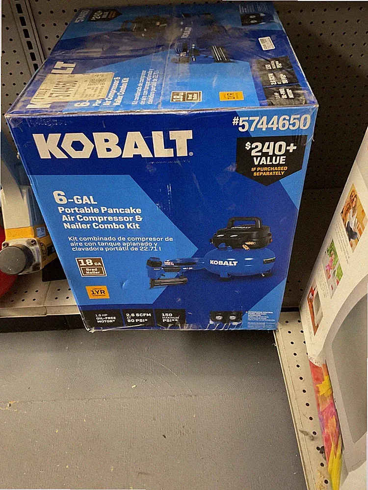 Kobalt 6-Gallon Portable Electric 150 PSI Pancake Air Compressor with Accessorie